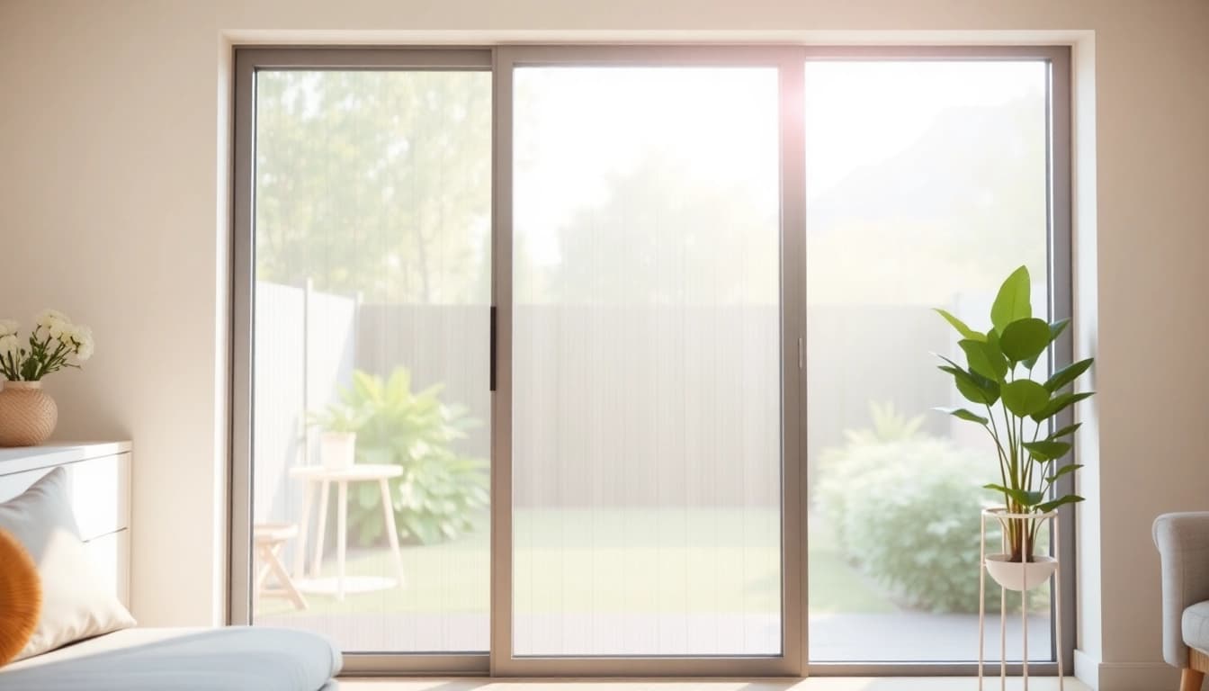 Fly screen door seamlessly blending outdoor and indoor spaces within a stylish home.