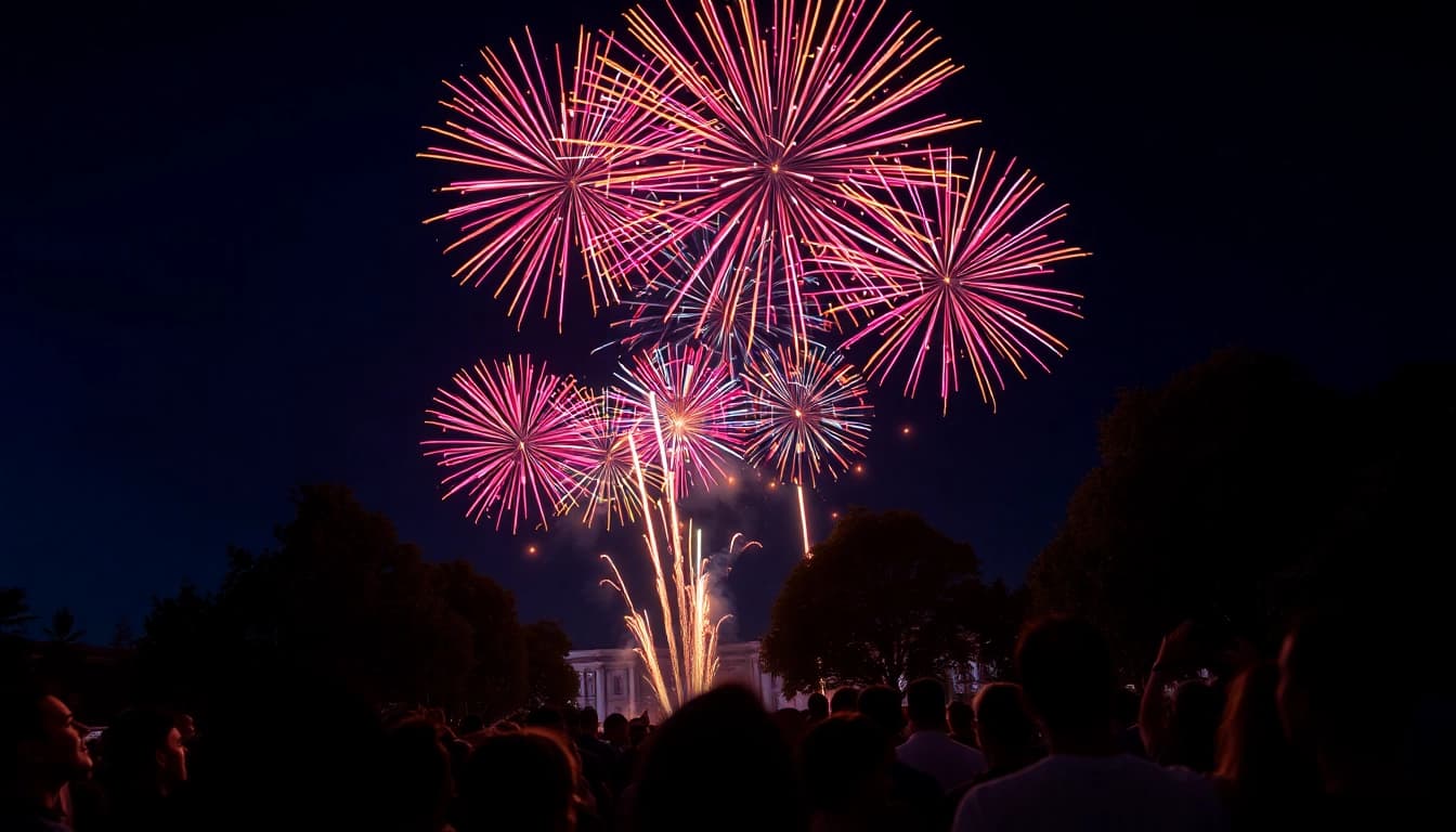 Watch stunning fireworks for sale illuminating the night sky at a vibrant celebration.