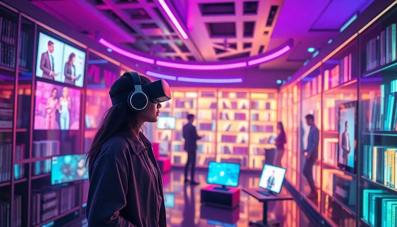 Engaging scene of nsfw ai digital landscape with vibrant characters in roleplay