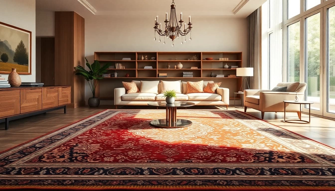 Showcase Tappeto persiano Milano with ornate designs enhancing a stylish interior.