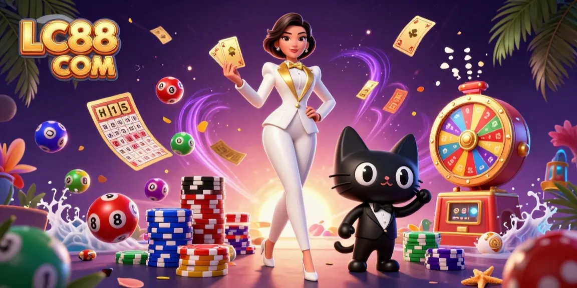 Experience exciting gameplay at LC88 COM with vibrant lottery elements and glamorous characters.