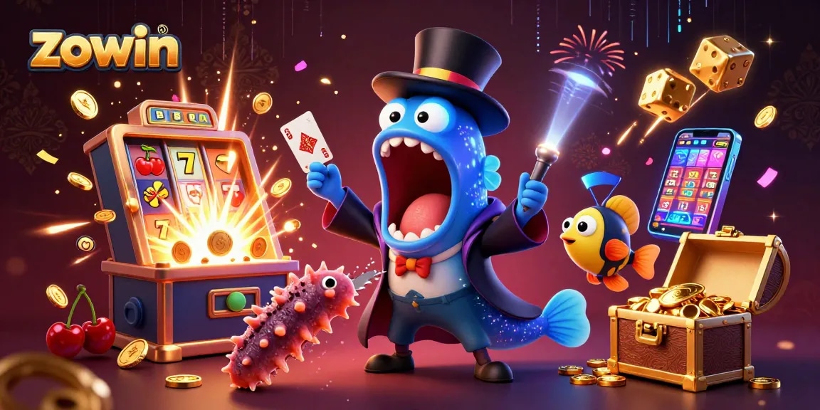 Zowin offers dynamic gambling action with a captivating casino-themed underwater scene.