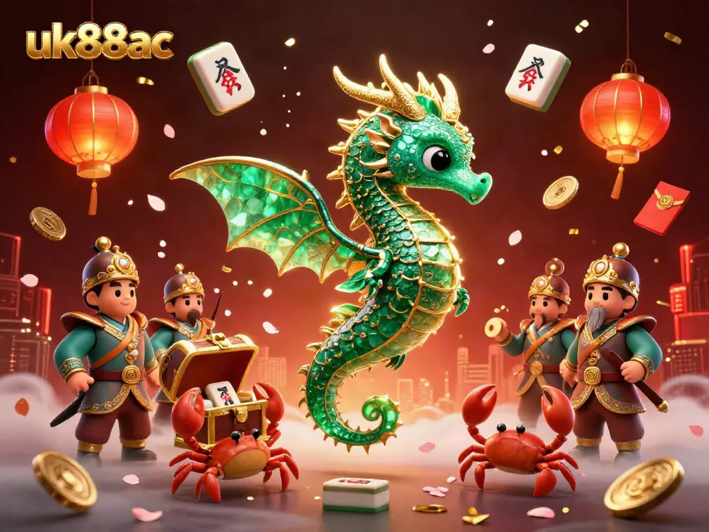 Experience thrilling adventures at uk88ac with a majestic sea dragon and treasures galore in this vibrant casino scene.