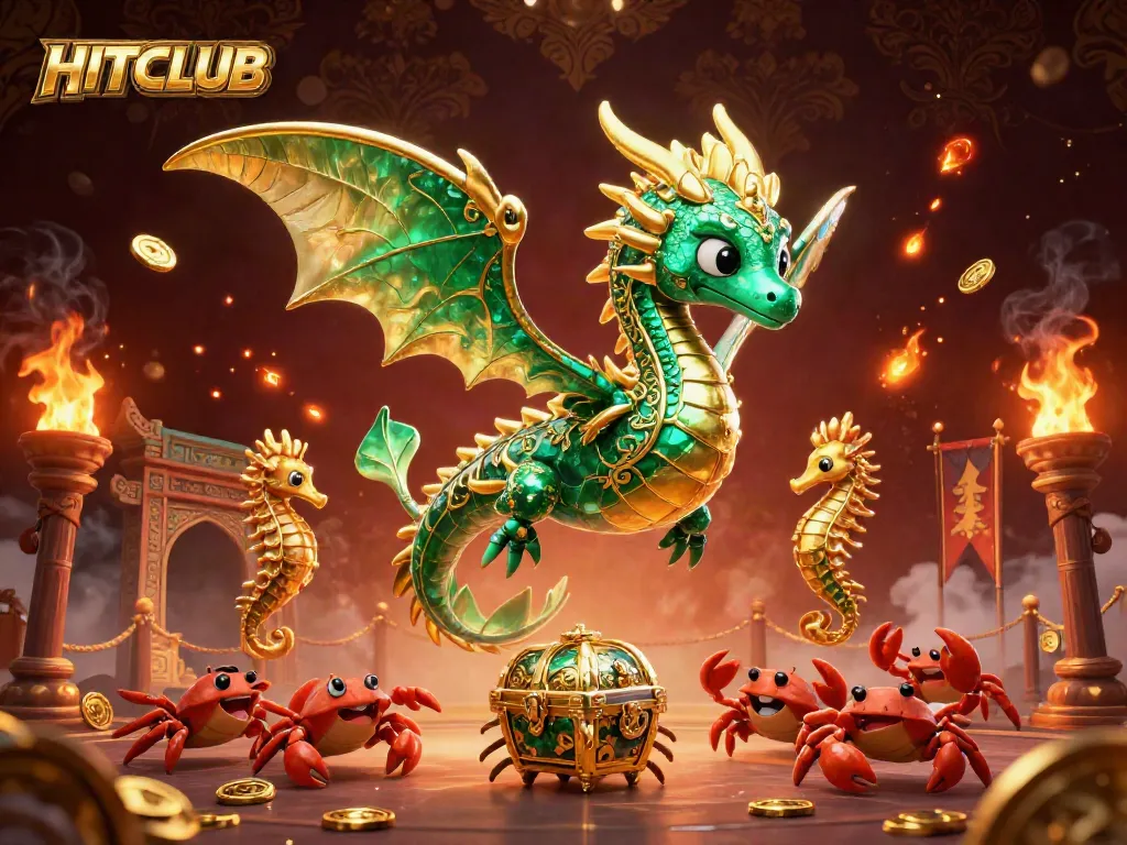 Experience thrilling bets and jackpots at HITCLUB with extraordinary cartoon sea dragon and treasures.