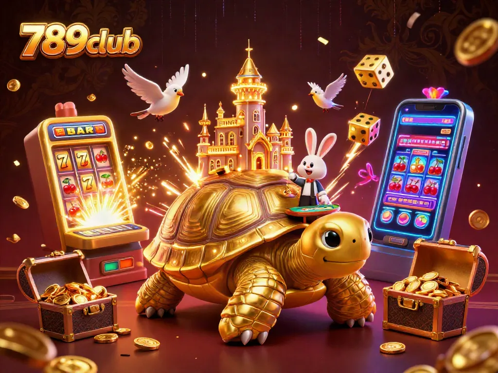 Experience thrilling wins at 789club's dynamic casino scene with golden tortoise and rabbit dealer.
