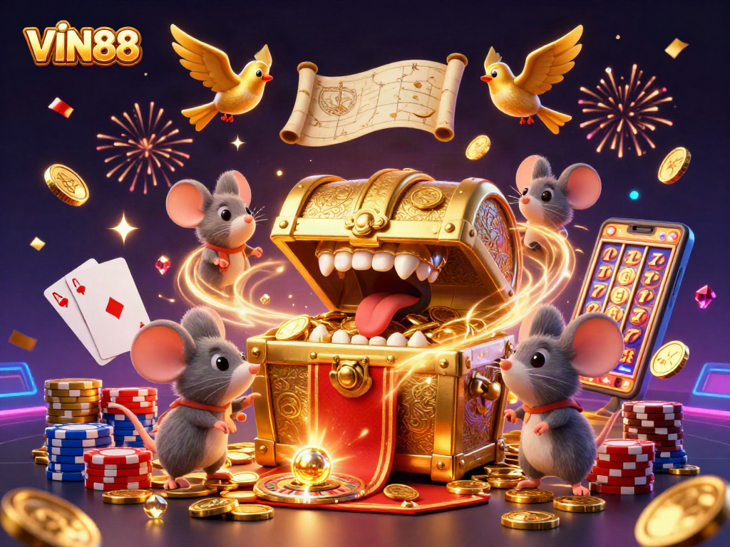 Experience thrilling moments at VIN88 with vibrant casino elements and enchanting visuals.