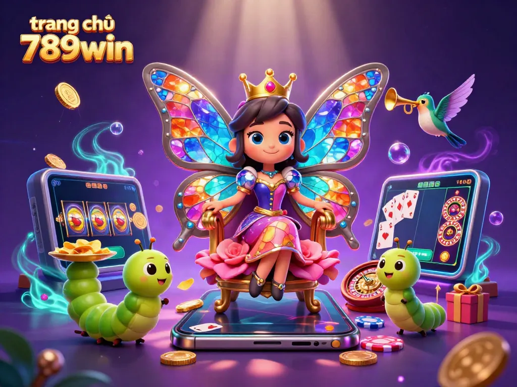 Experience the magic of trang chủ 789win with a colorful casino scene featuring vibrant characters and games.