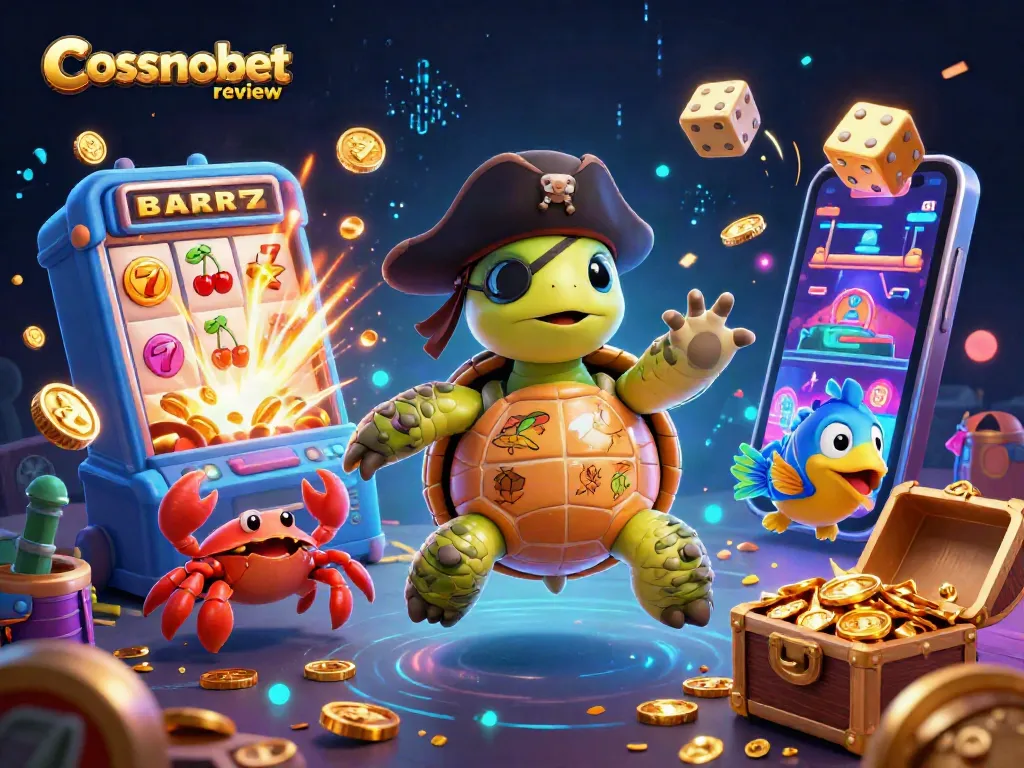 Experience the thrill of gaming with this cosmobet review showcasing vibrant casino elements and animated characters.