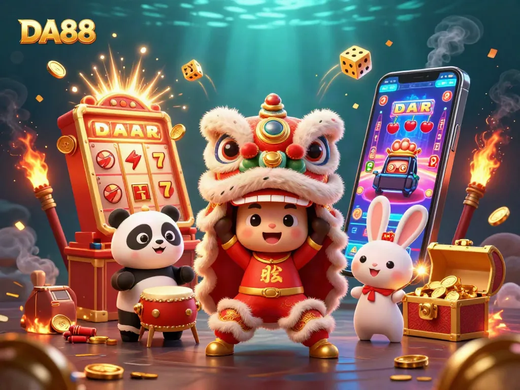 Experience thrilling gameplay at DA88 with vibrant characters and exciting casino elements.