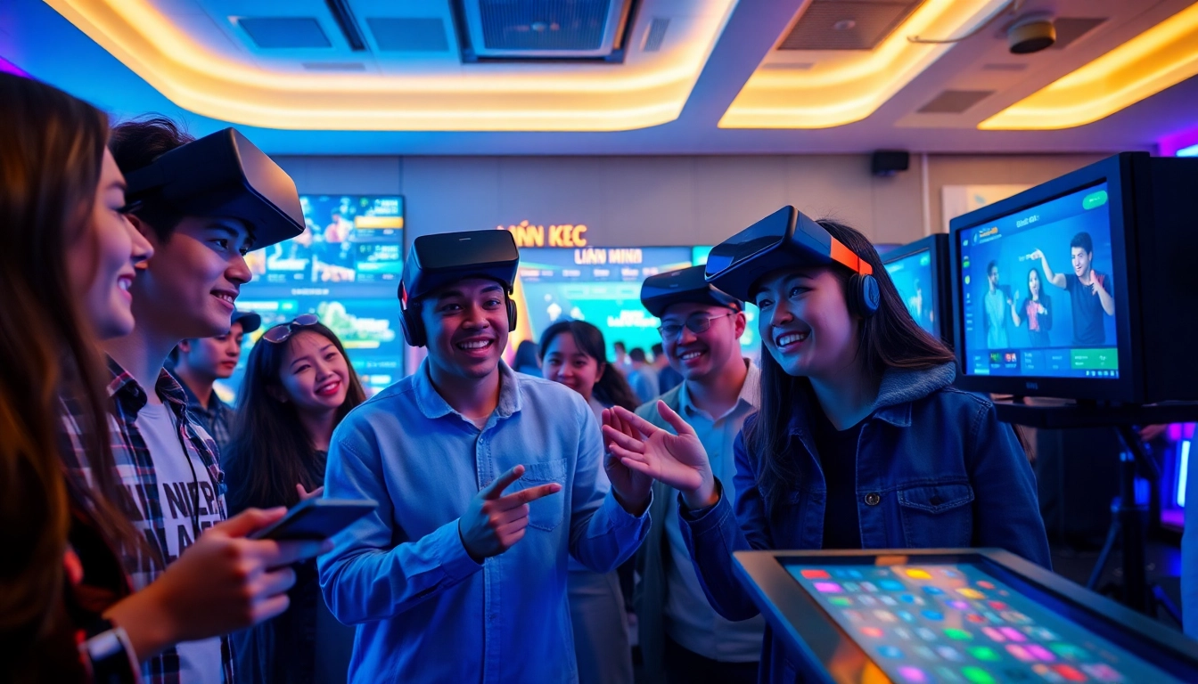 Engaged users interacting with the LIÊN MINH KJC platform showcasing innovative online entertainment.