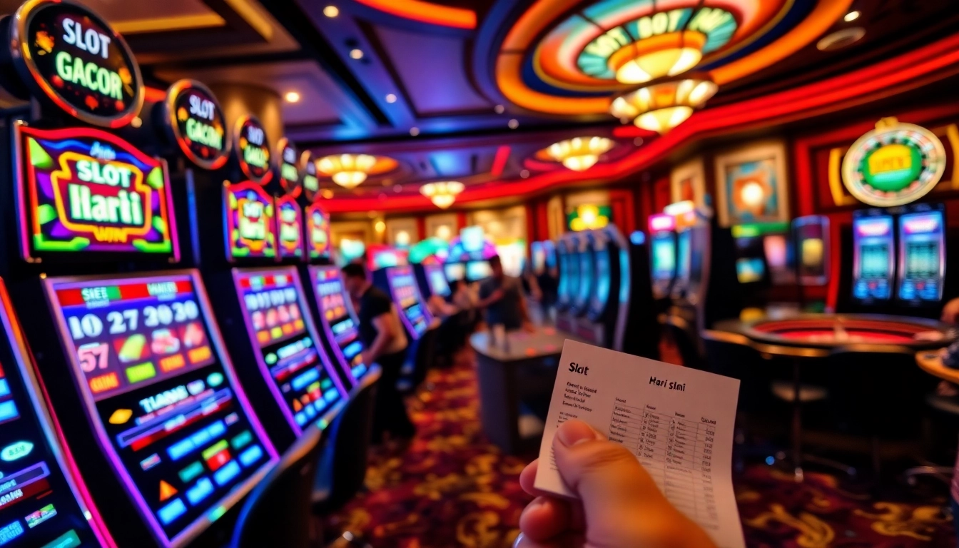 Enjoy Slot Gacor Hari ini action with vibrant slot machines and enthusiastic gamblers.