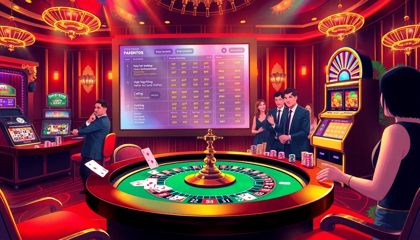 The scenic view of a luxurious casino featuring gambling action at https://thabet.vegas/ with vibrant gaming interfaces.
