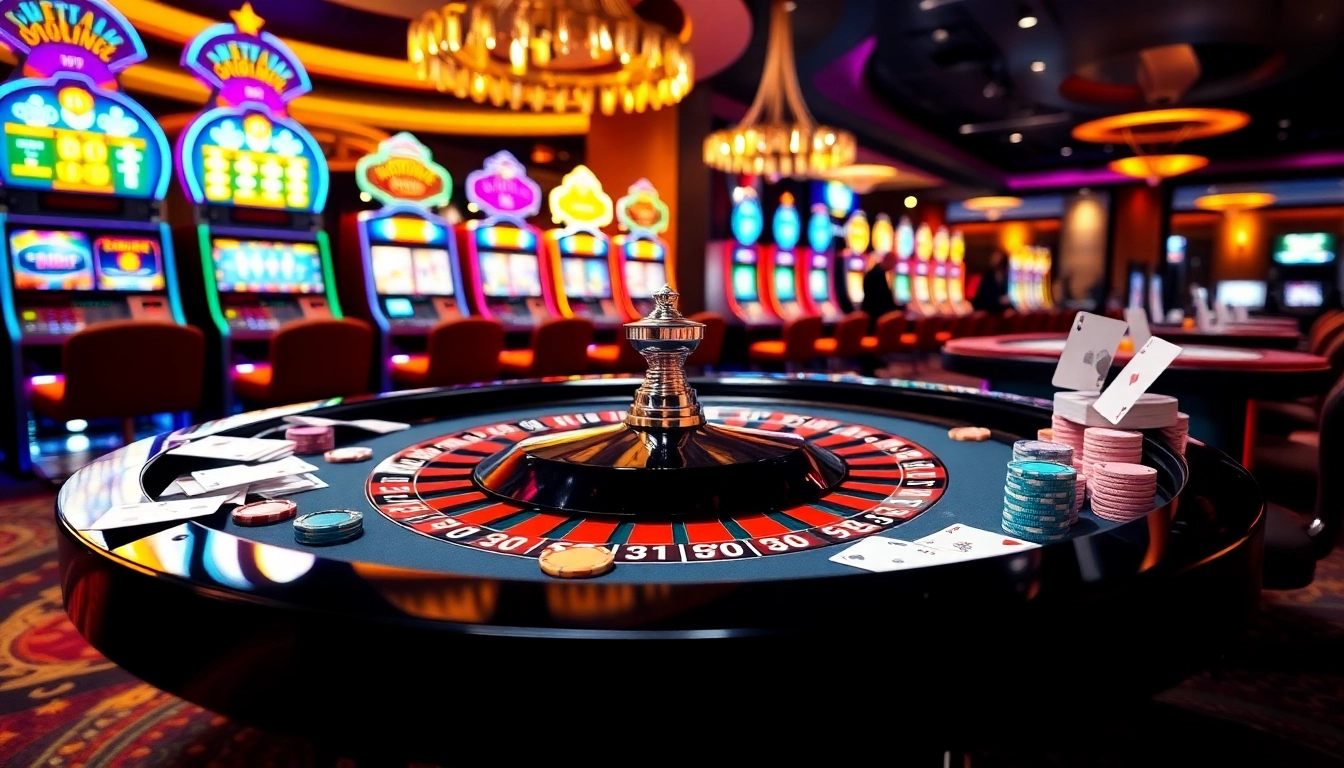 Players enjoying a vibrant MM88 casino experience at a roulette table.