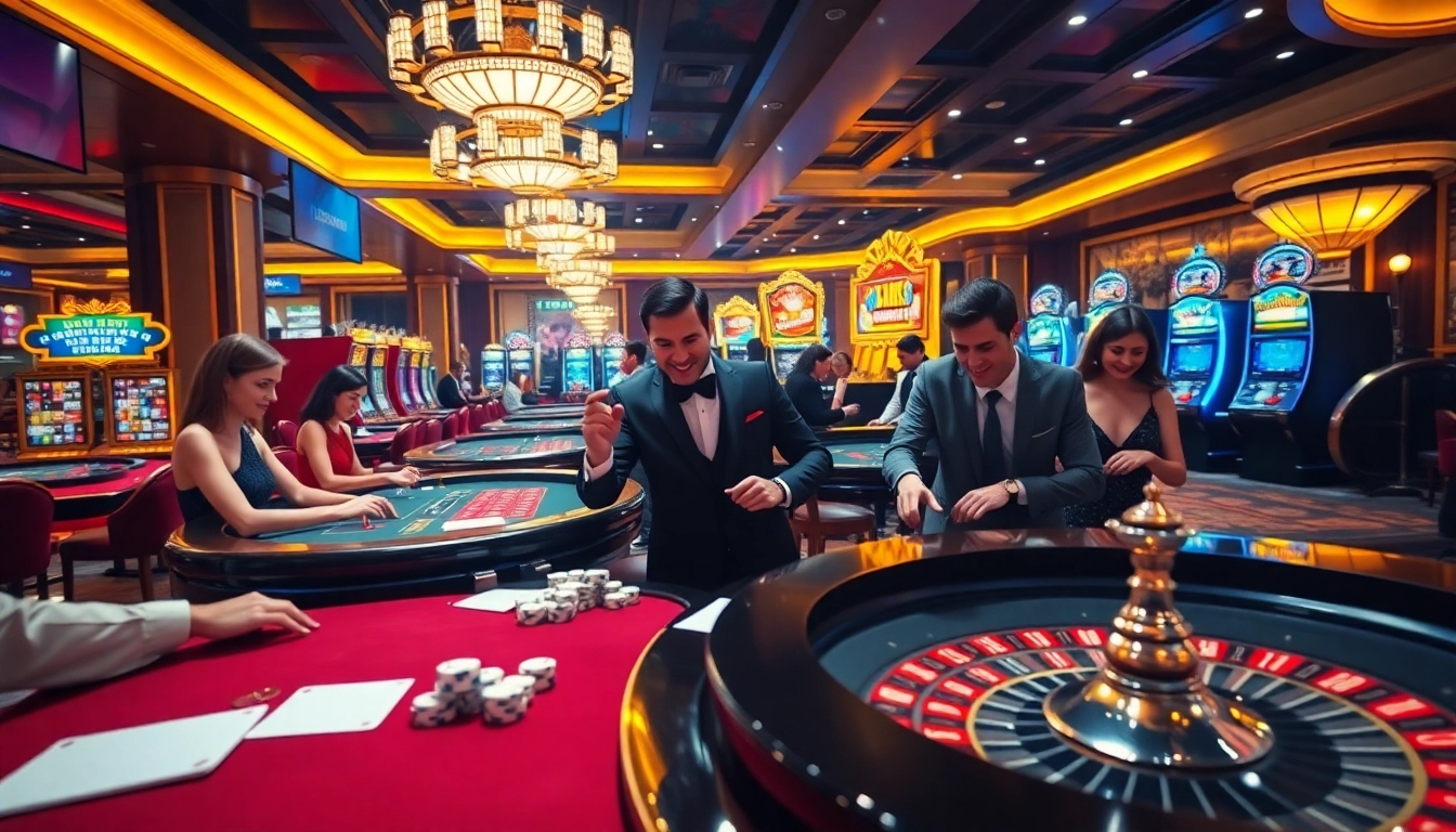 Gambler at jun88.com rolling dice at a vibrant casino table with colorful chips.