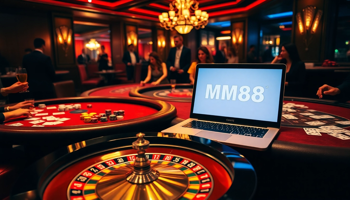 Experience thrilling gaming action at https://mm88.forex/ with vibrant tables, roulette wheels, and poker excitement.
