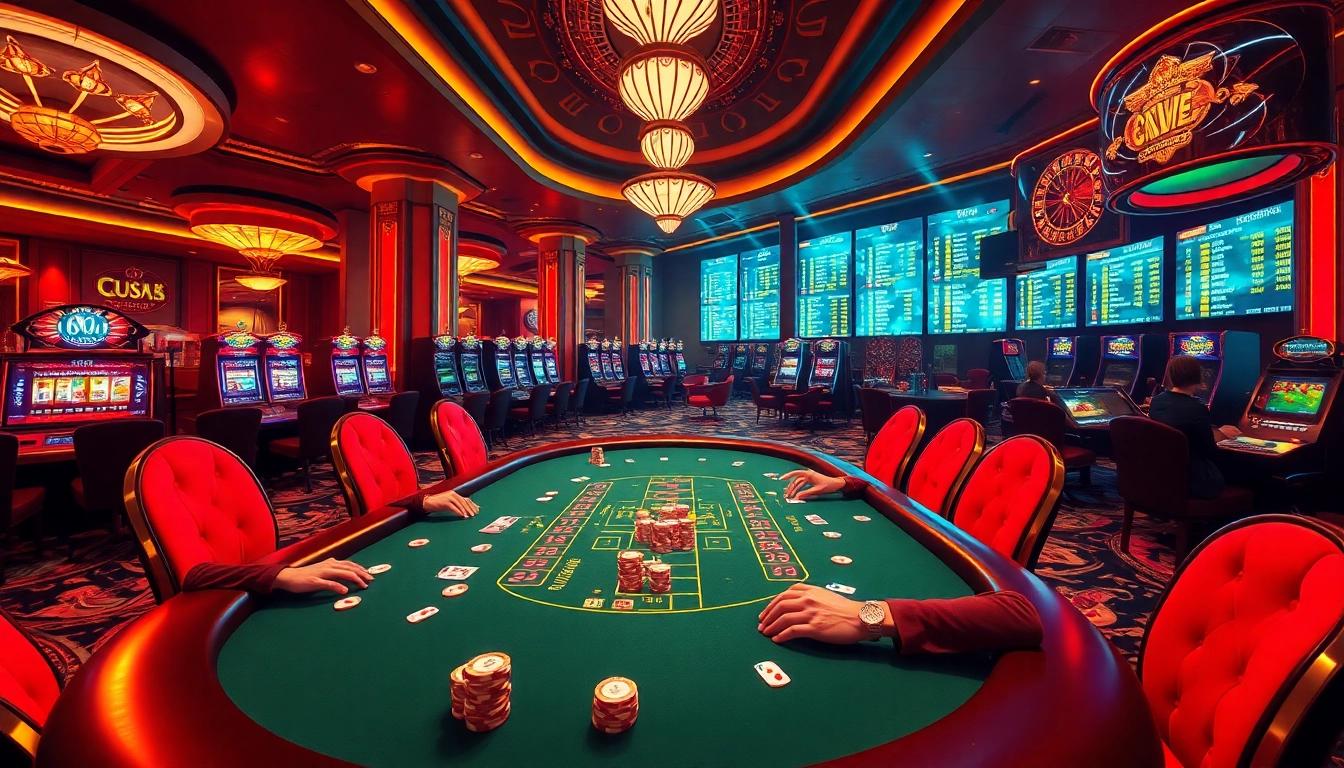 Engaging casino atmosphere at https://jun88buzz.info/ featuring intense blackjack action and vibrant decor.