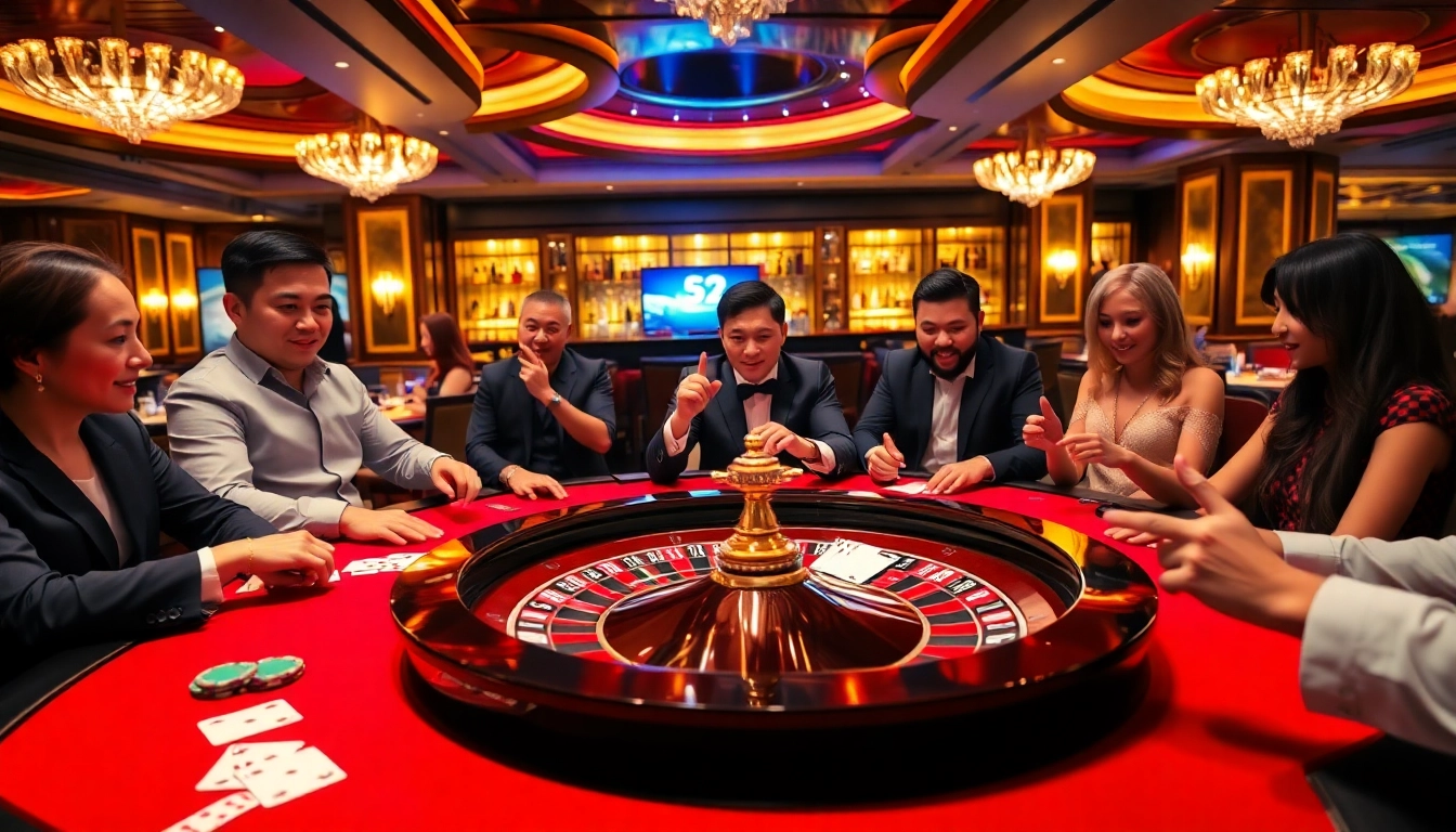 Players enjoying a thrilling game at 11win's luxurious casino table.