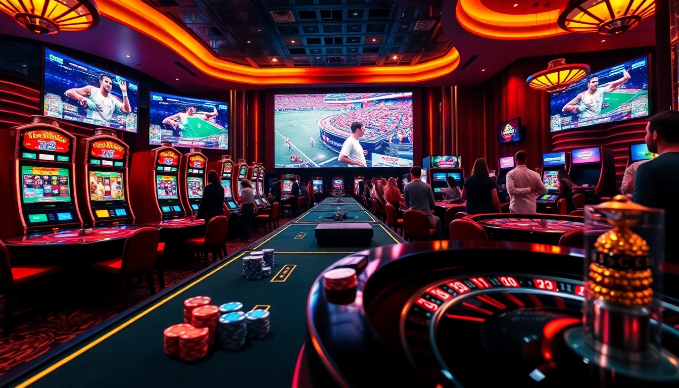 Experience the thrill of gambling at USBet with vibrant casino tables and exciting games.
