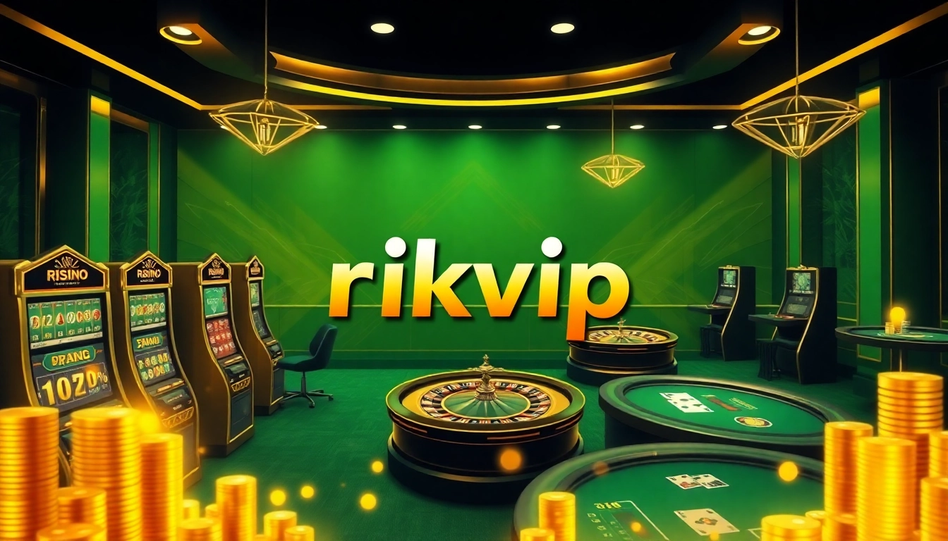 Experience the thrill of online gambling with rikvip's luxurious casino interface displaying exciting games.