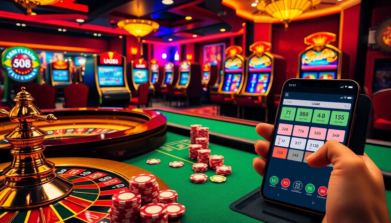 Experience the excitement of winning with the uk88 app at a luxurious casino table filled with vibrant games.