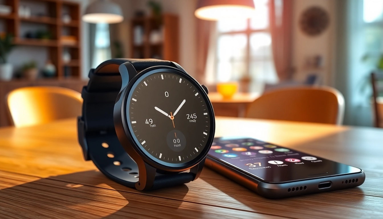 LC88 Smart Watch with HD display on a table, showcasing innovative design and technology.