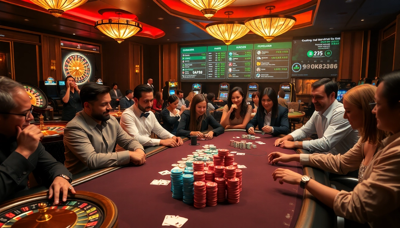 Experience the thrill of poker at the OK8386 casino, showcasing intense gameplay and vibrant atmosphere.