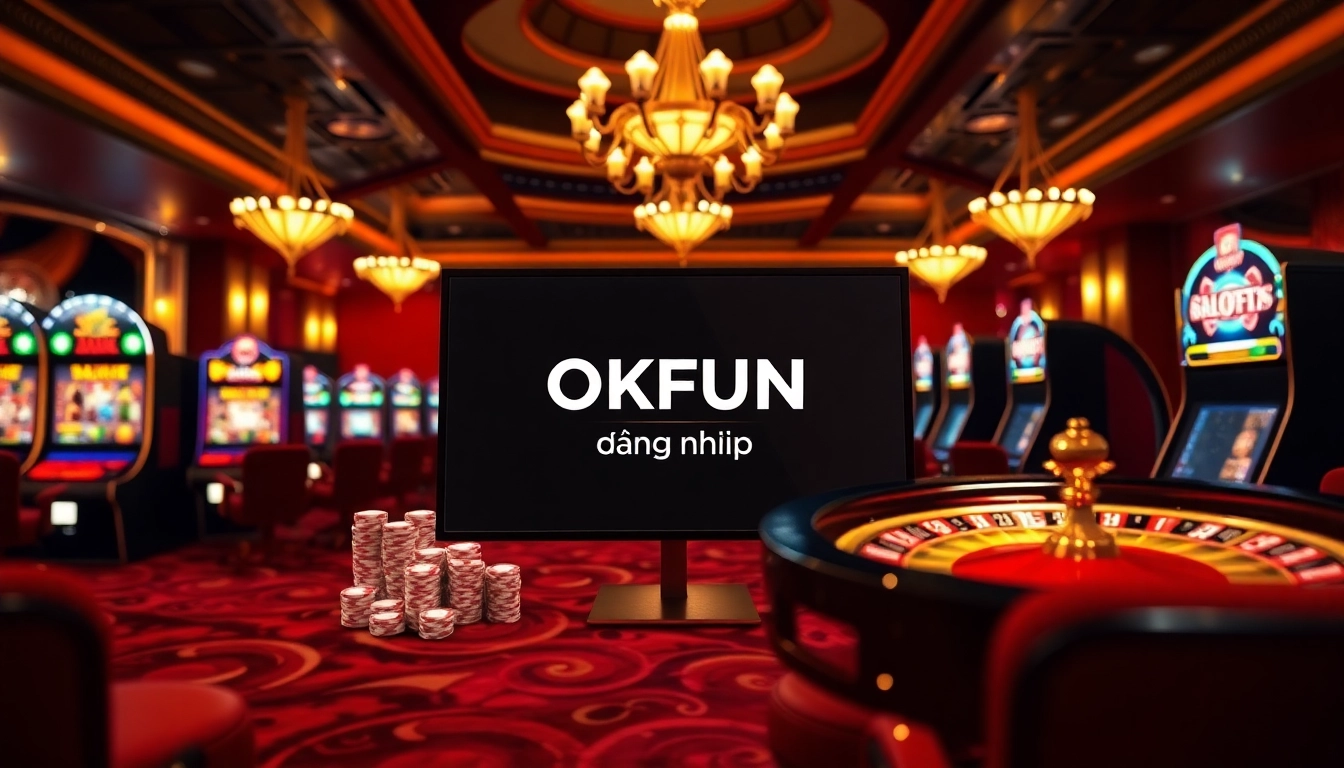 Engage with OKFUN đăng nhập at a luxurious online casino featuring vibrant games and elegant design.