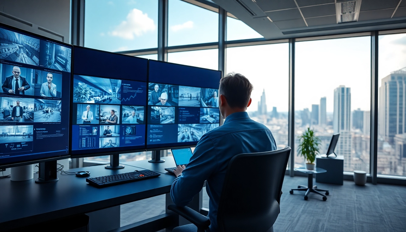 Monitor key activities with advanced surveillance services in a modern security environment.