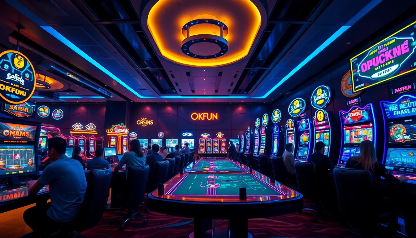 Explore the dynamic gaming atmosphere at Trang Chủ OKFUN with vibrant casino experiences.