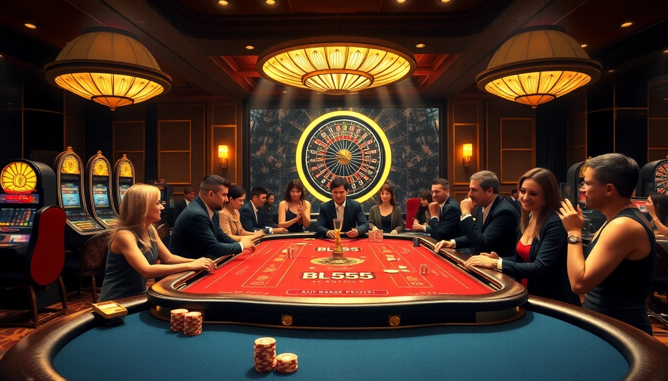 Engaging players at the BL555 gaming table in a luxurious casino environment