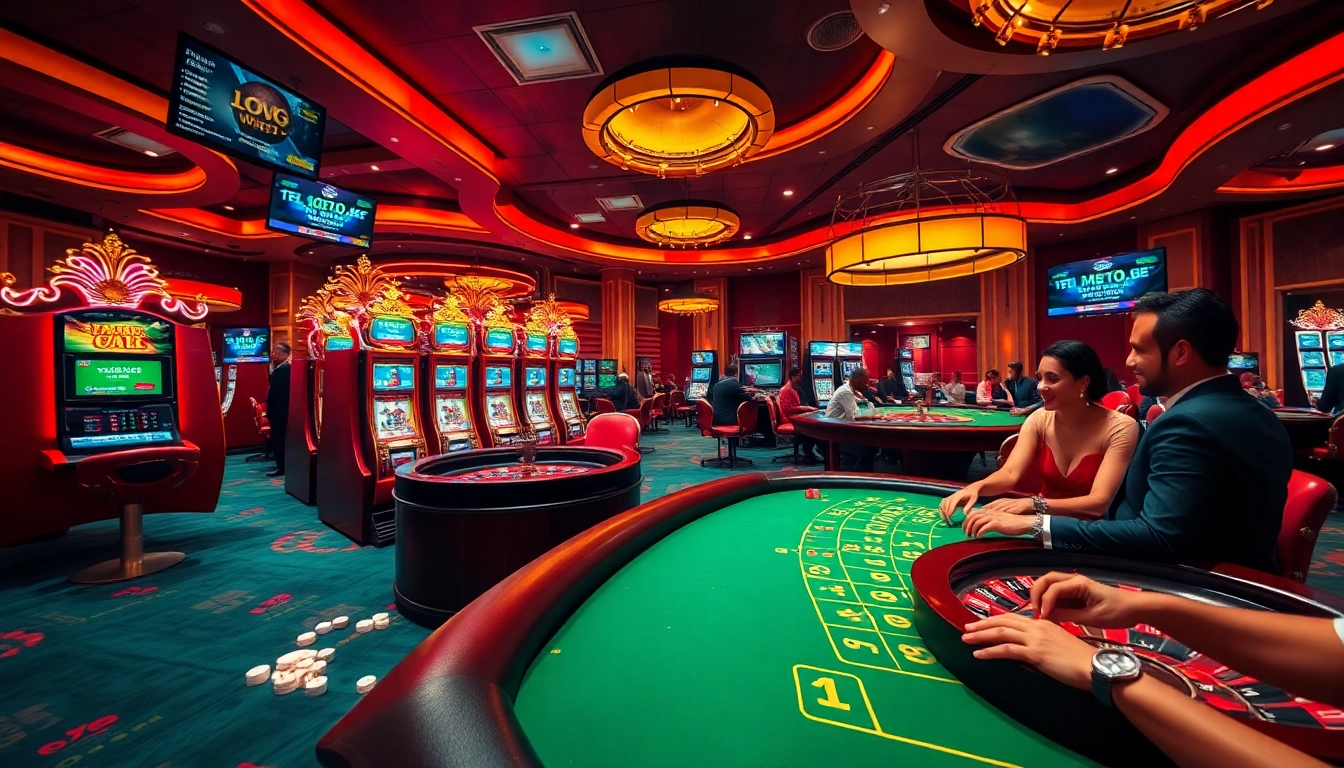 Experience the excitement of Luckywin Kenya with vibrant casino tables, slot machines, and live game interactions.