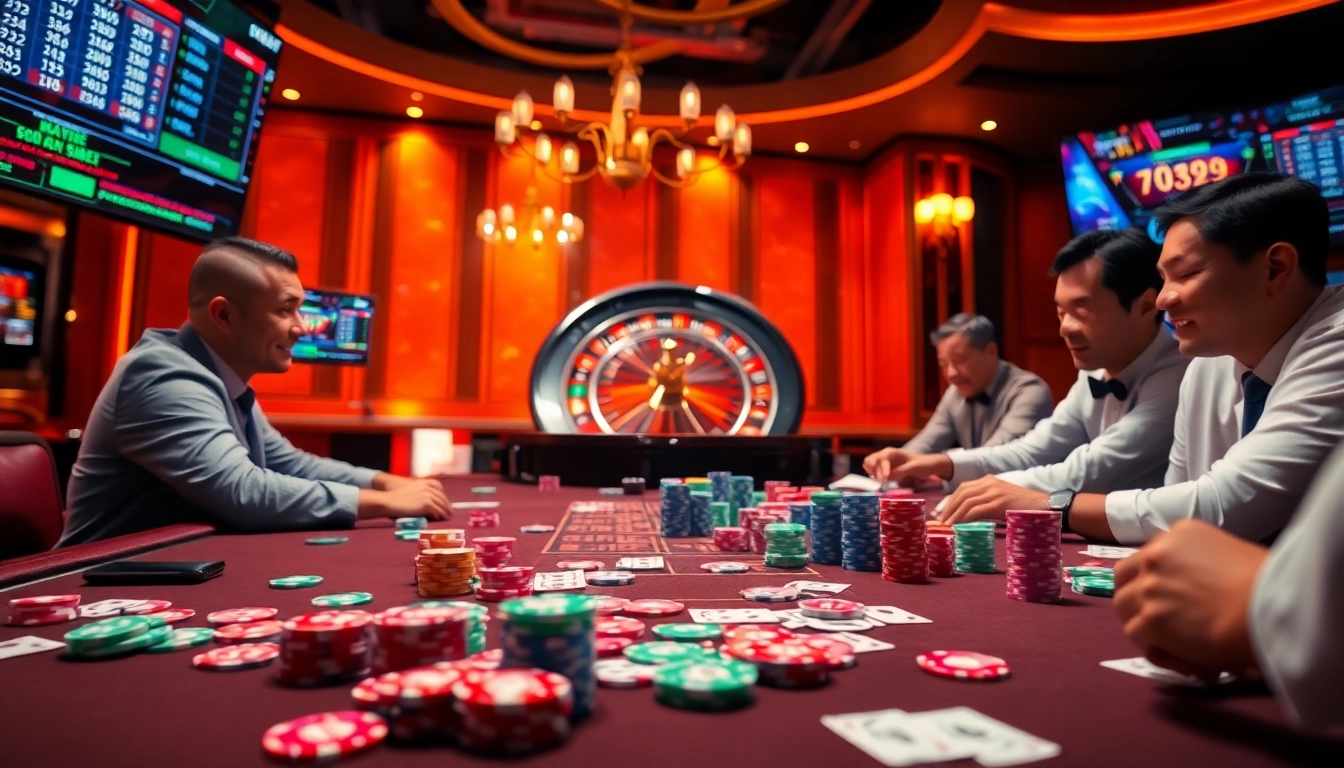 Exciting gambling action at a table with cards and chips highlighted in https://rikvip1.online/tac-gia/.