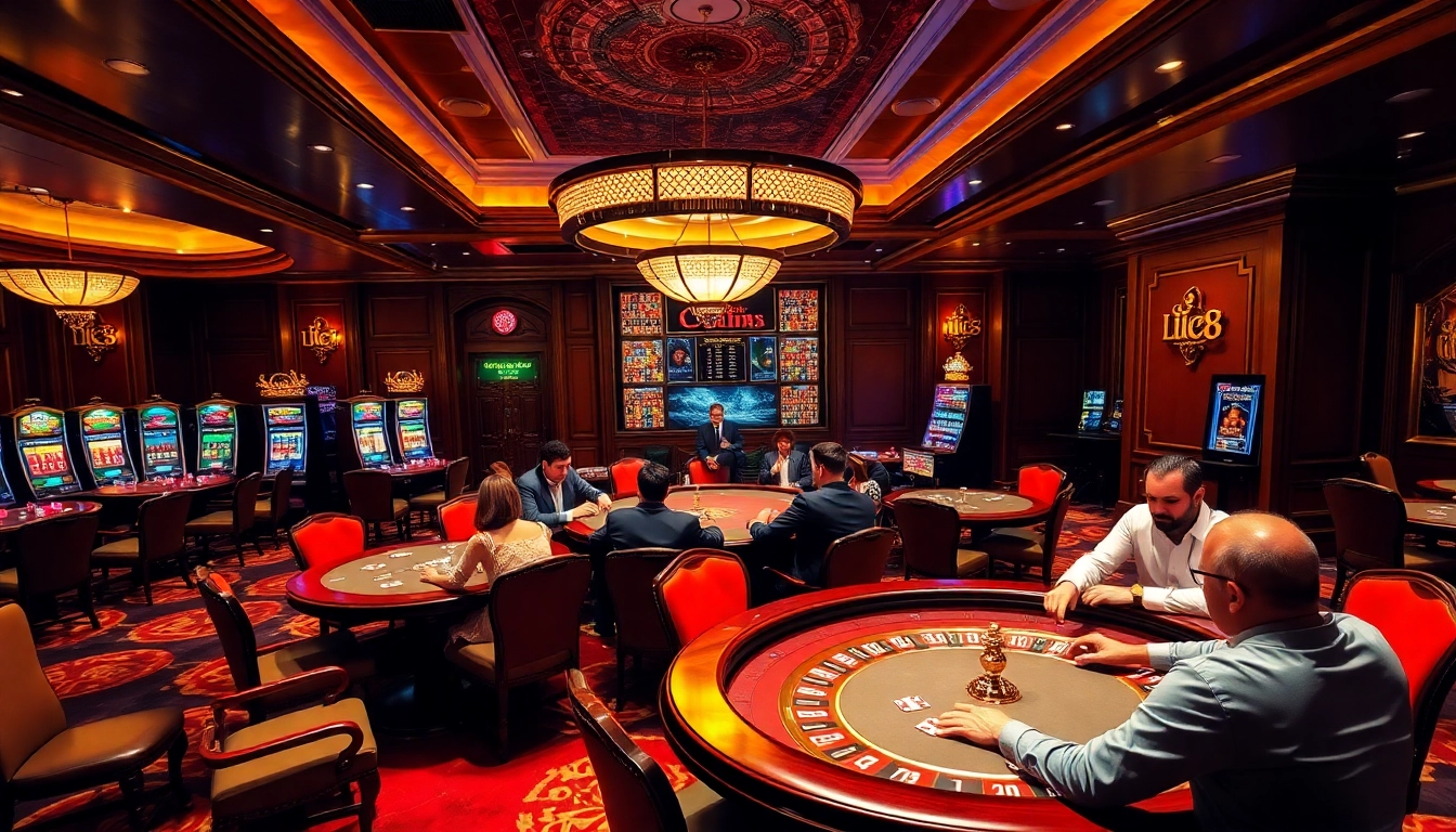 Experience thrilling poker excitement at Luck8 vip with an elegant casino setting.