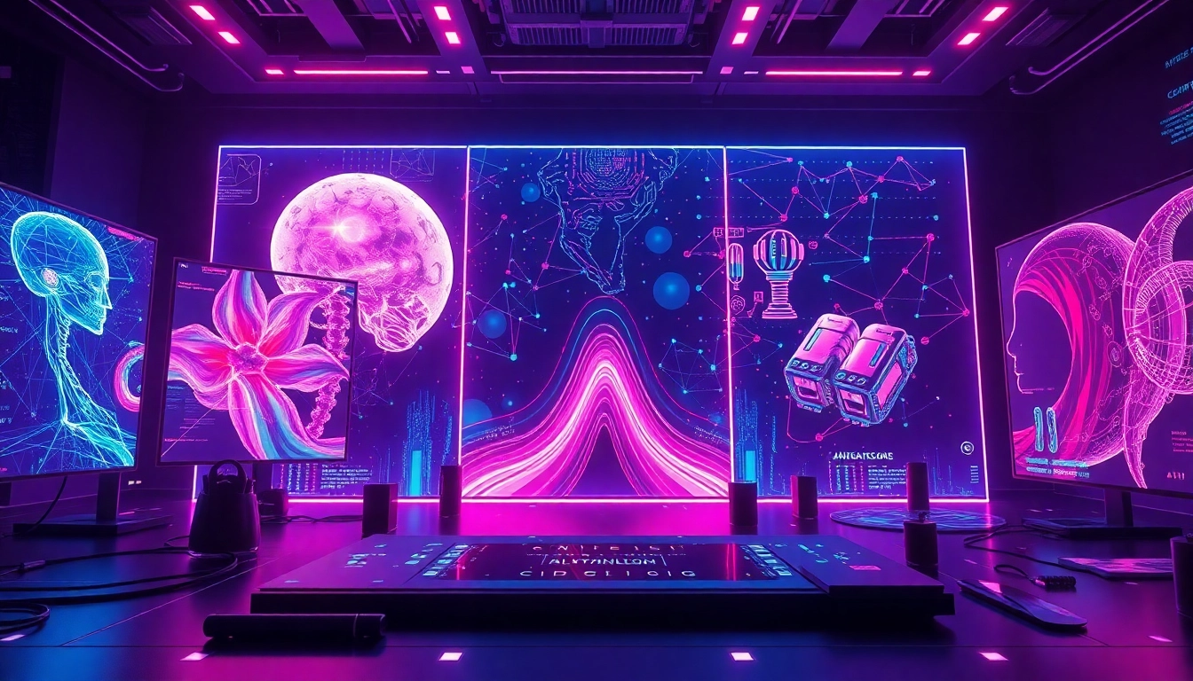 Explore the world of NSFW AI through innovative tech interface showcasing digital art.