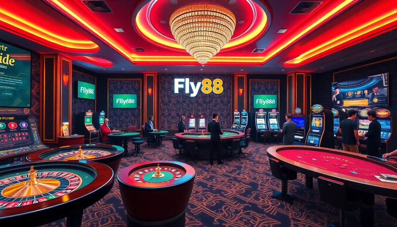 Experience thrilling games at nhà cái FLY88’s online casino, featuring vibrant gaming elements.
