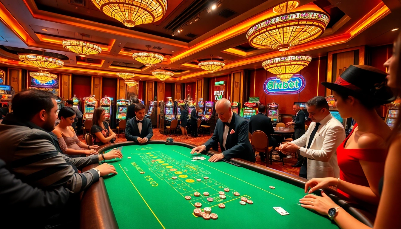 Experience thrilling gameplay at 8kbet with vibrant casino tables and exciting slot machines.