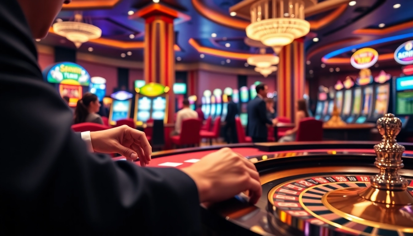 Play thrilling games at 98win vin with vibrant casino atmosphere and poker action.