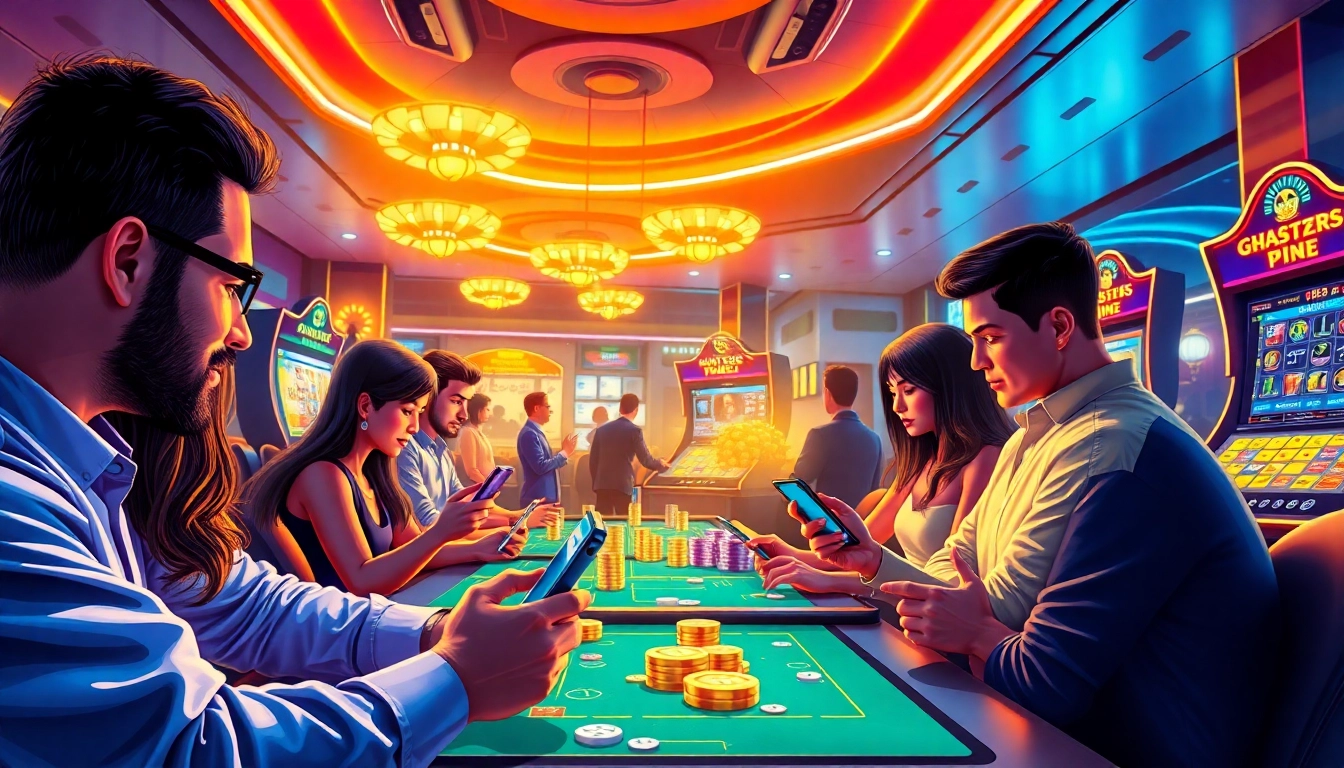 Engaging online gambling scene showcasing diverse players at new88go.com, highlighting excitement and trust.