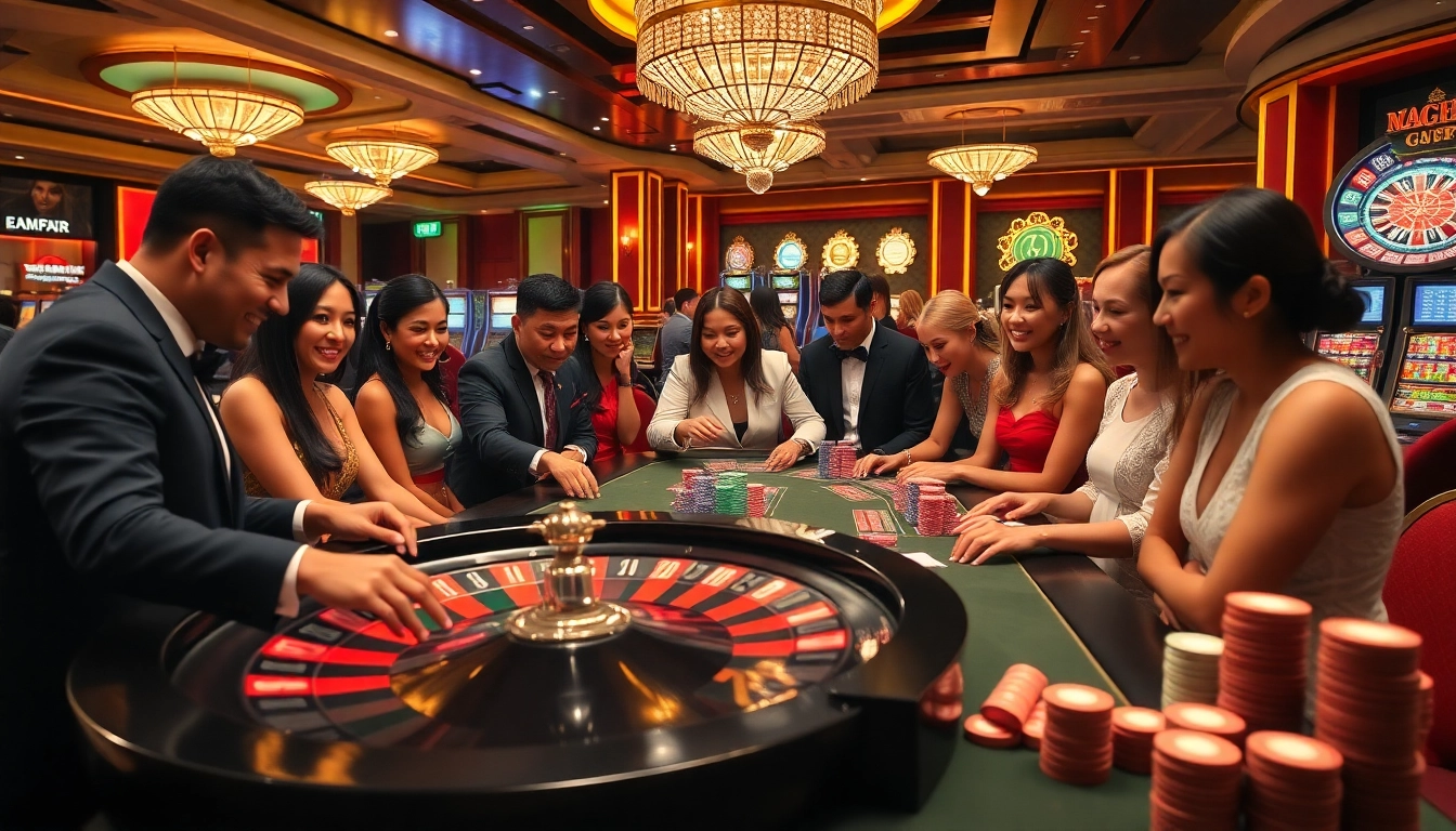 Engaging players in a vibrant casino scene with roulette and the keyword link xx88 featured prominently.