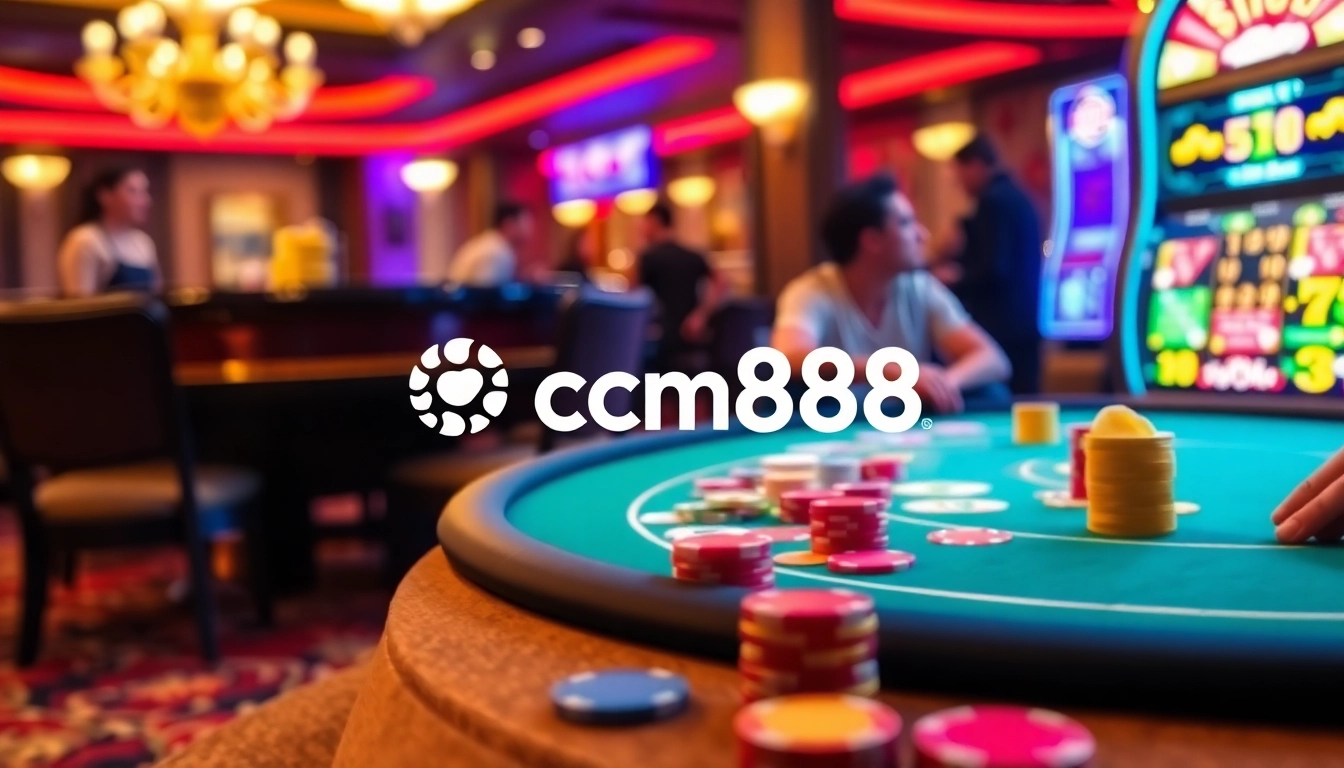 Engaging poker gameplay at cm88 nhà cái with vibrant chips and cards on a beautiful table.