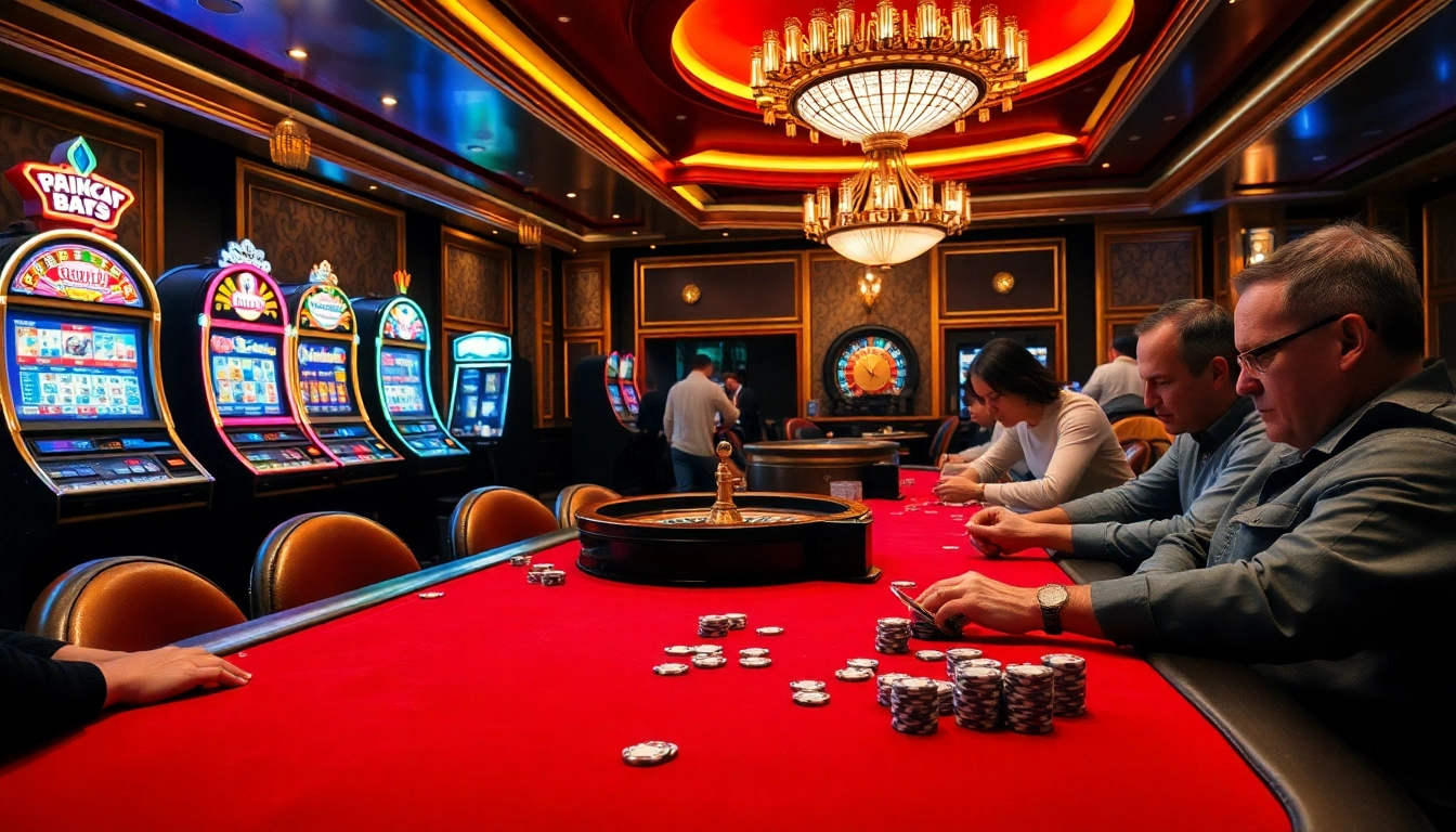 Experience the thrill of a lucky win at an upscale casino with rich textures and vibrant games.
