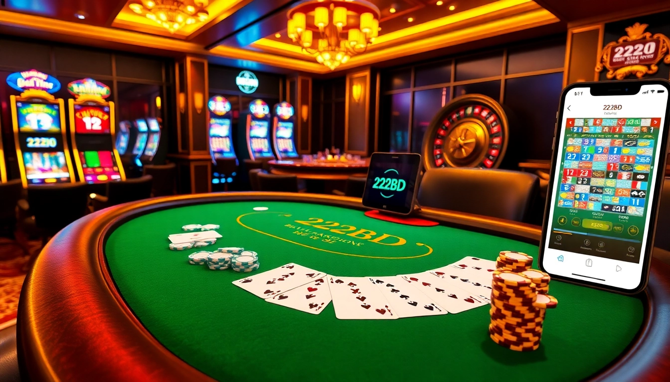 Experience thrilling gameplay at 222BD Casino with vibrant tables and engaging slot machines.