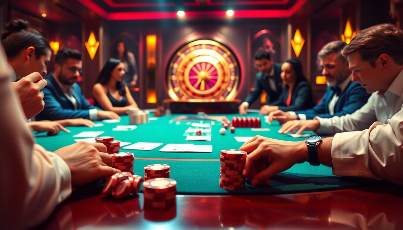 Experience the thrill of gambling with XX88 at a luxury casino poker table surrounded by excitement.