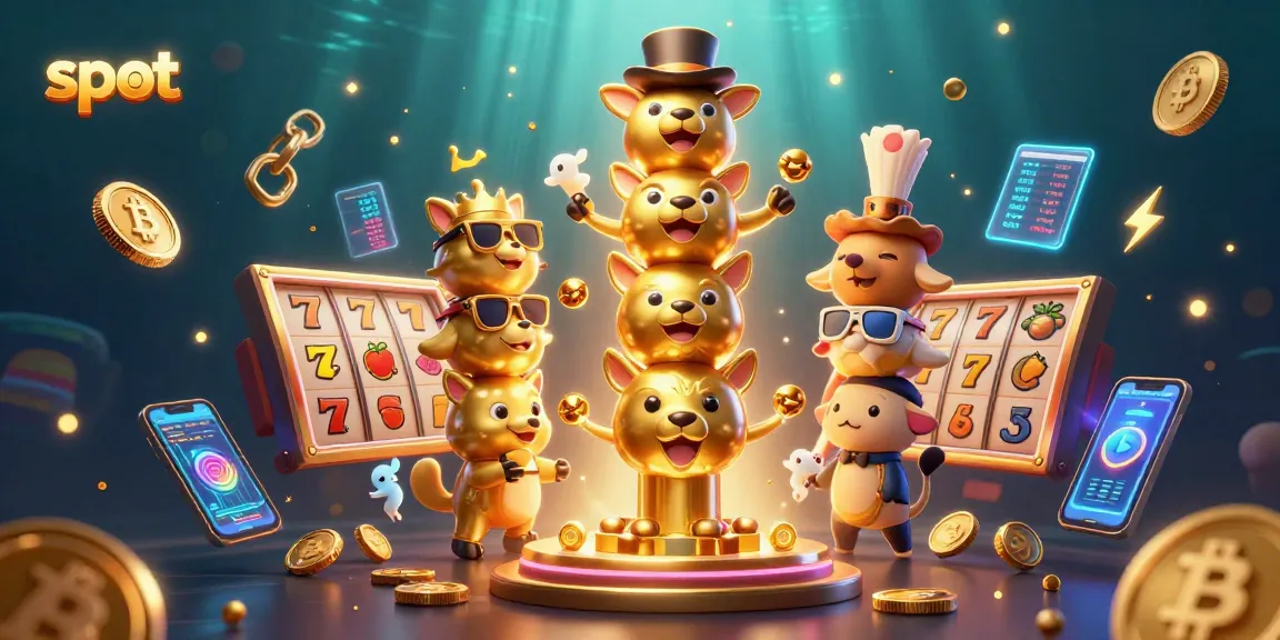 Putar slot dengan simbol keberuntungan dan elemen menarik dalam ilustrasi kasino 3D.