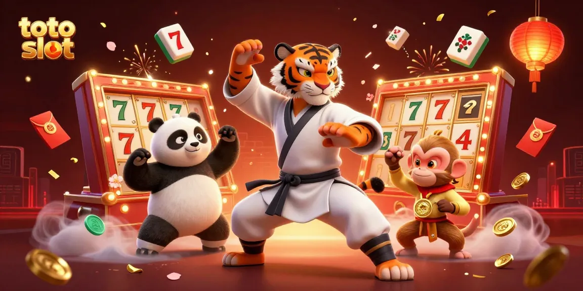 Experience thrilling toto slot action in this vibrant 3D casino illustration featuring dynamic characters and elements.